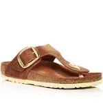 Nuevo en caja Birkenstock Giza hebilla grande en coñac 1018745 ancho regular-