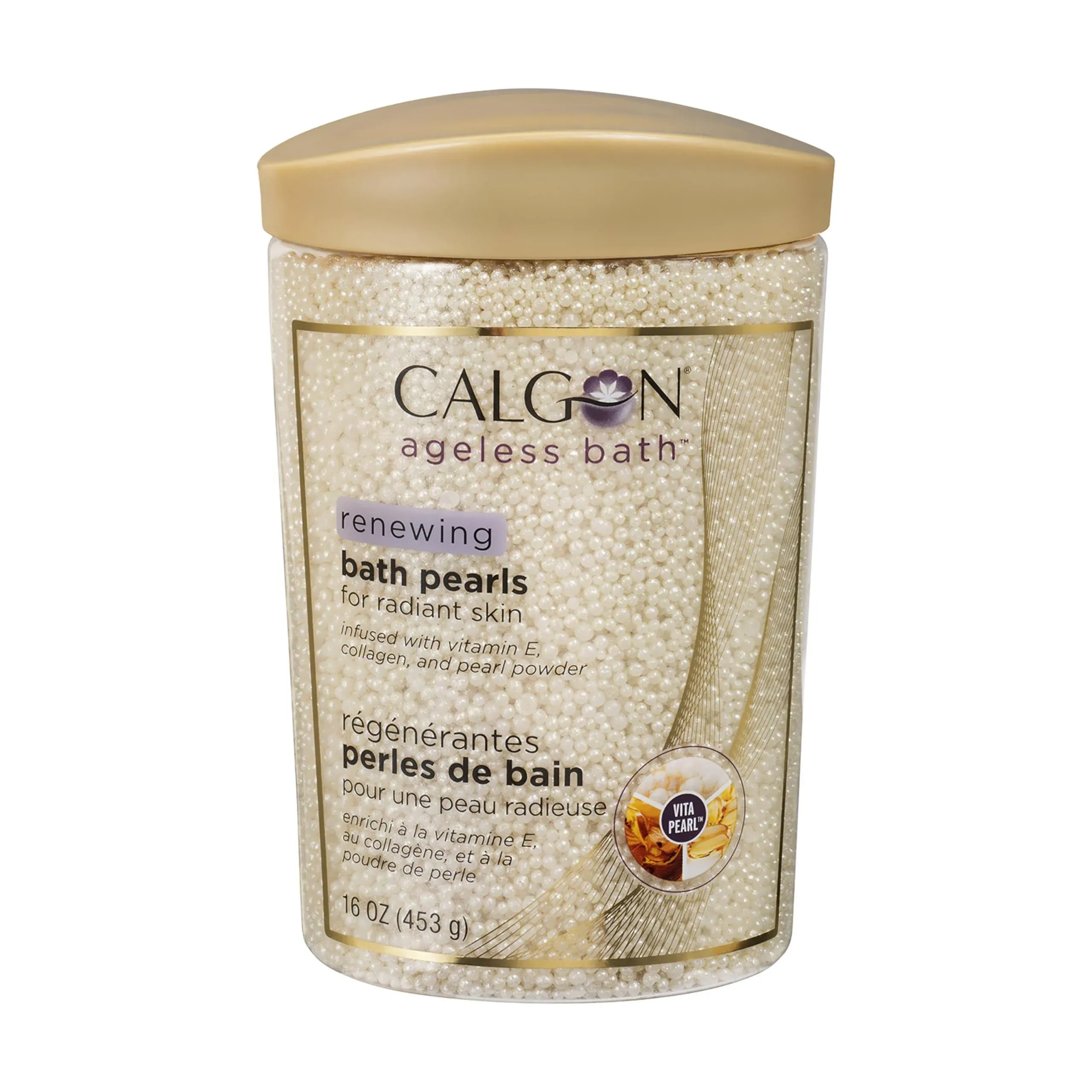 Calgon Ageless Bath Series Renewing Pearls For Radiant Skin, 16-Ounce