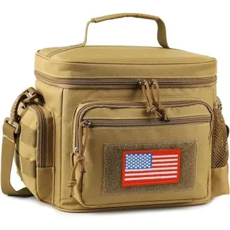 Lunch Box for Men, Tactical Lunch Bag MOLLE Webbing Leakproof Insulated Large