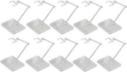 Migaven Action Figure Stand, 10pcs Assembly Action Figure Display Holder Base Doll Model Support Display Stand Compatible with HG RG SD SHF Gundam 1/144 Toy Clear