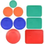 Pyrex (1) 7402-PC 6/7 Cup Red (2) 7201-PC 4 Cup Cadet Blue (2) 7200-PC 2 Cup Orange (1) 7202-PC 1 Cup Green (2) 7210-PC 3 Cup