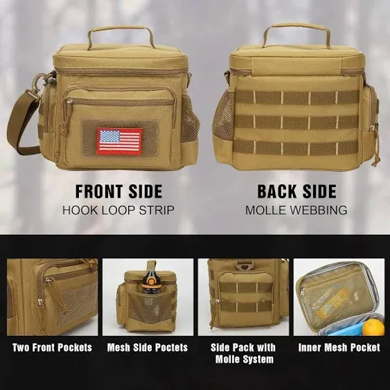 Lunch Box For Men Tactical Lunch Bag Molle Webbing Leakproof Insulated Large Lun