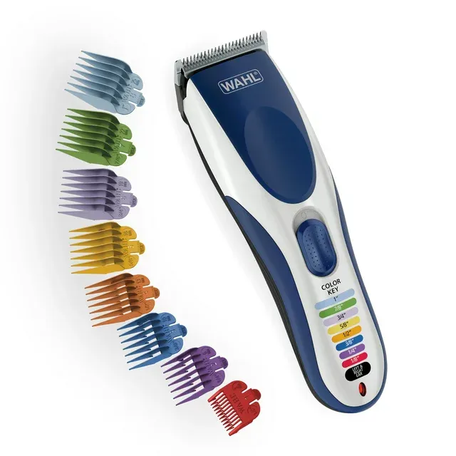 Wahl Color Pro Cordless Rechargeable Hair Clipper & Trimmer – Easy Color-Coded Guide Combs - for Men, Women, & Children – Model 9649P