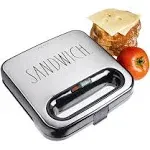 Rae Dunn Portable Sandwich Maker - Non-Stick Plates, Indicator Light, Locking...