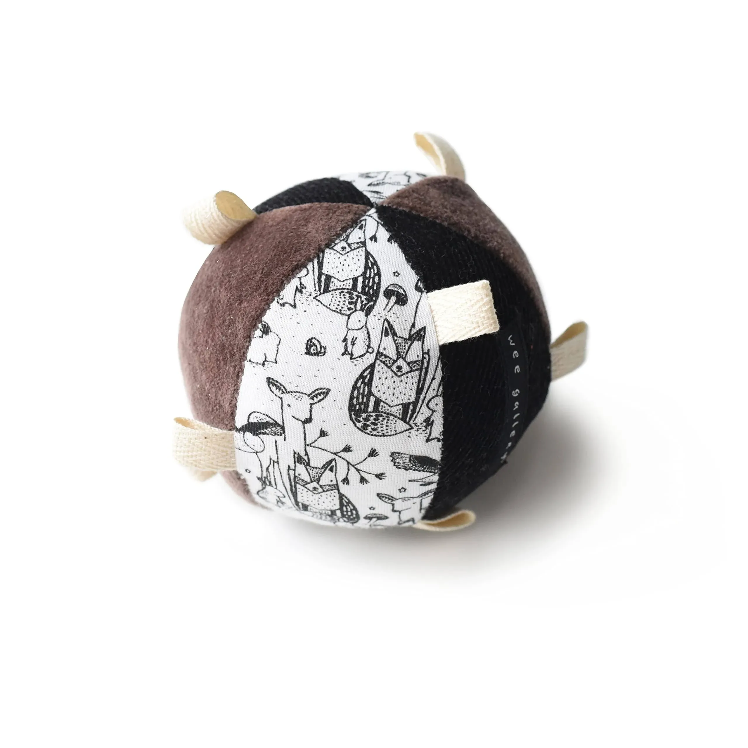 Wee Gallery Taggy Ball with Rattle - Woodland