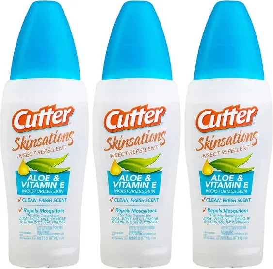 Cutter Skinsations Insect Repellent, Clean Fresh Scent, Value Pack - 2 pack, 6 fl oz containers