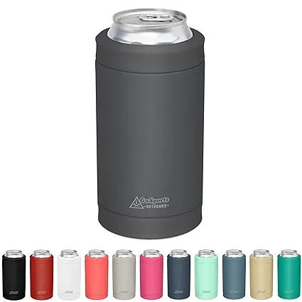 DUALIE 3 in 1 Insulated Can Cooler - Universal Size for 12 oz Cans, Slim Cans, and Bottles - 15+ Colors Available