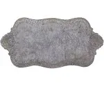 Decorative Metal Tray with Distressed Grey Finish