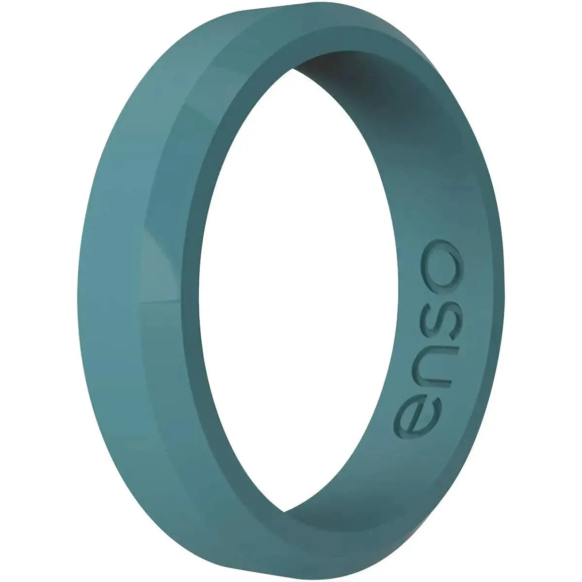 Enso Rings Thin Bevel Series Silicone Ring - Teal