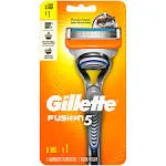 Gillette Fusion5 Men's Razor Handle and 2 Blade Refills, Orange