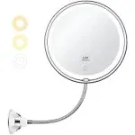 KEDSUM Lighted Makeup Mirror, 10X Magnifying Makeup Mirror with Suction Cups,, U