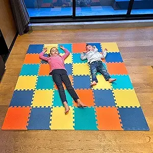 MioTetto 36-Tile Soft Non-Toxic Baby Play Mat, EVA Foam Jigsaw Puzzle Play Mat, Interlocking Squares for Babies, Toddlers & Kids Gym, Nursery, Playroom, 36 Sq Ft