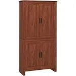 HOMCOM 64" 4-Door Kitchen Pantry, Freestanding Storage Cabinet with 3 