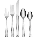 Lincoln 20 Piece Everyday Flatware, Service for 4, 18/0 Stainless Steel, Silv...