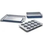 CARAWAY HOME Bakeware Set Non-Stick Ceramic Aluminized Steel Grey (11-Piece)