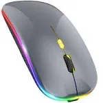 LED Wireless Mouse Rechargeable Slim Silent Mouse 2.4G Portable Mobile Optica...