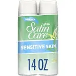 Gillette Satin Care Shave Gels, Sensitive Skin, Twin Pack - 2 pack, 7 oz cans