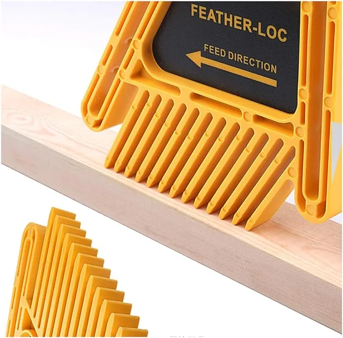 True-Flex Featherboard Saftly Table Saw Push Block,Pack of 2 Table Fence for Woodworking T-slots Miter Slots on Tablesaws,Router Tables and Band saws(Yellow)