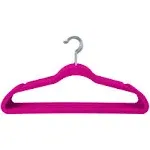 Simplify 25 Pack Slim Velvet Suit Hangers Fuchsia Pink