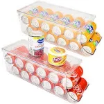 2 Pack Soda Can Organizer for Refrigerator Stackable Canned Food Pop Cans Con...