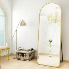 BEAUTYPEAK 65x24 Arch Floor Mirror Full Length Mirror Wall Mirror Hanging or Leaning ArchedTop Full Body Mirror with Stand F