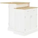 HOMCOM Buffet Cabinet with Storage, Kitchen Sideboard with 2-Layer Wood Countertop, Adjustable Shelves, and Drawers - White