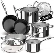 ciwete tri-ply Stainless Steel pots and pans Set 11-pc