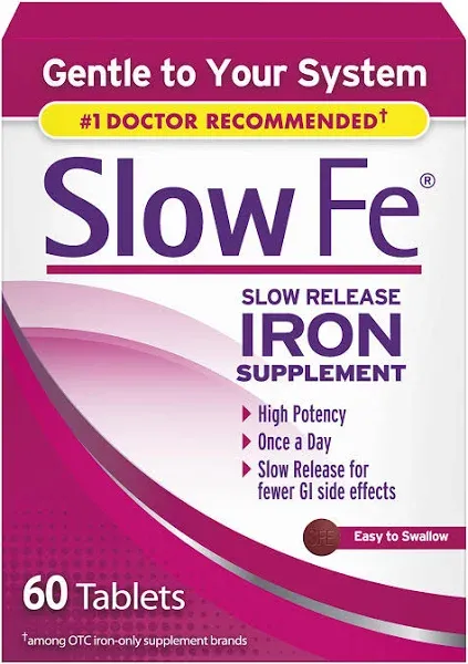 Slow Fe Slow Release Iron, Tablets - 60 count