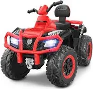 ELEMARA 2 Seater Kids ATV, 12V Kids 4 Wheeler Quad Car Toy with 10Ah Battery, 4mph, 2 Charging Ports, Bluetooth, LED Light, Radio, Battery Powered