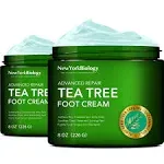 New York Biology Tea Tree Oil Foot Cream for Dry Cracked Feet, Athletes Foot, Nail Fungus, Jock Itch, Ringworm, Cracked Heels and Itchy Skin - Foot