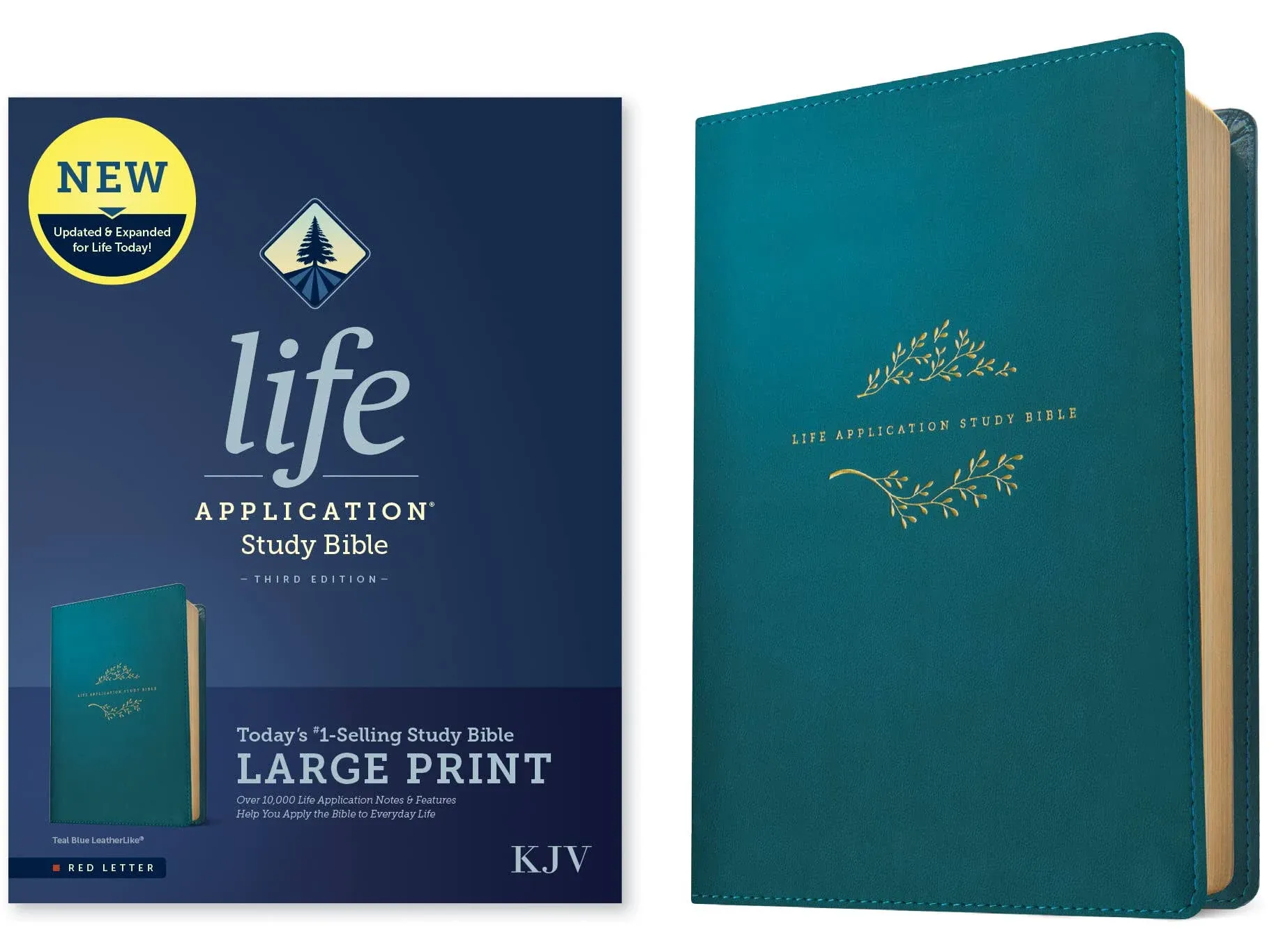 KJV Life Application Study Bible, Third Edition, Large Print (Leatherlike, Teal Blue, Red Letter) [Book]