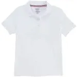 French Toast White Girls Short Sleeve Picot Collar Interlock Polo Shirt