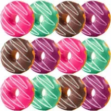 Bedwina Donut Squishies Party Supplies - (Pack of 12) 3 inch Slow Rising Squishy Toy Donuts for Kids, Squeeze Ball and Stress Relief