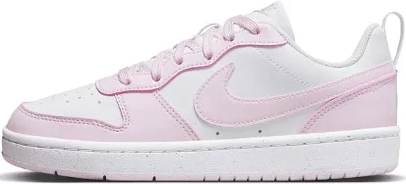 Nike White & Pink Court Borough Low Recraft Girls Youth Trainers