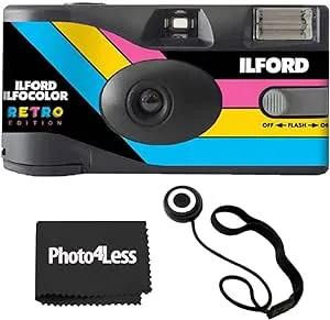 Ilford Ilfocolor Rapid Retro Single Use Camera + Lens Cap Holder