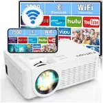 Faltopu Projector 1080P WiFi Bluetooth 5.1 LCD 7500 Lux SRS Sound Portable DR07