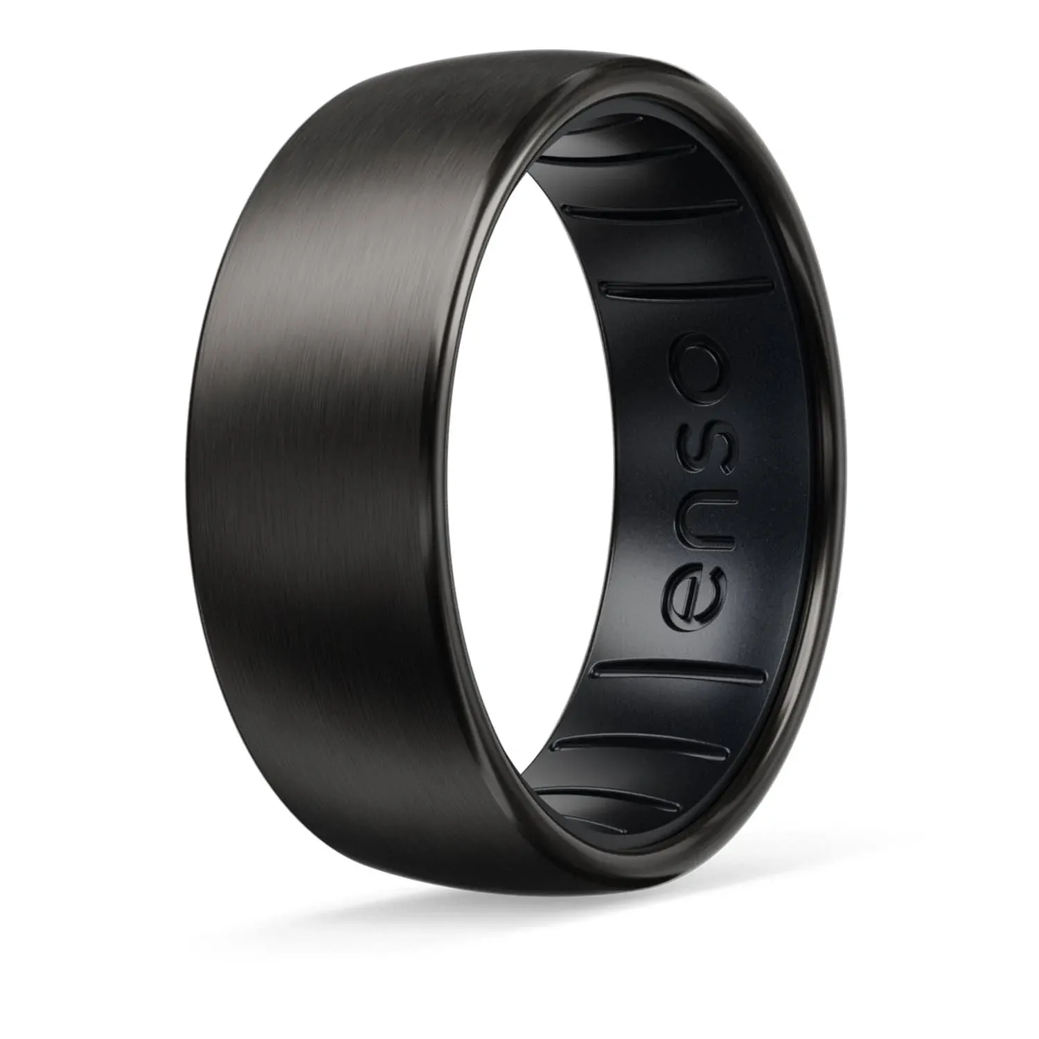 Enso Rings Hybrid Rings - Durable Brushed Outer Metal - Comfortable and Premium Inner Silicone