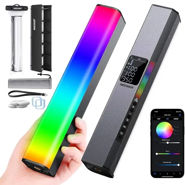 Neewer RGB1 Magnetic Handheld Light Stick with Touch&amp;APP Control with Battery