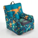 Idea Nuova Jurassic World 2 Kids Nylon Bean Bag Chair with Piping &amp; Top Carry...