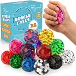 Stress Ball Set - 18 Pack - Stress Balls Fidget Toys for Kids and Adults - Sensory Ball, Squishy Balls with Colorful Water Beads,Anxiety Relief