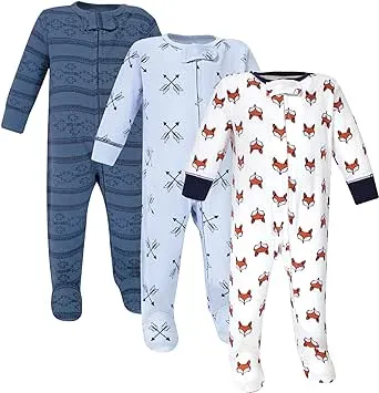 Yoga Sprout Baby Cottton Zipper Sleep and Play 3pk