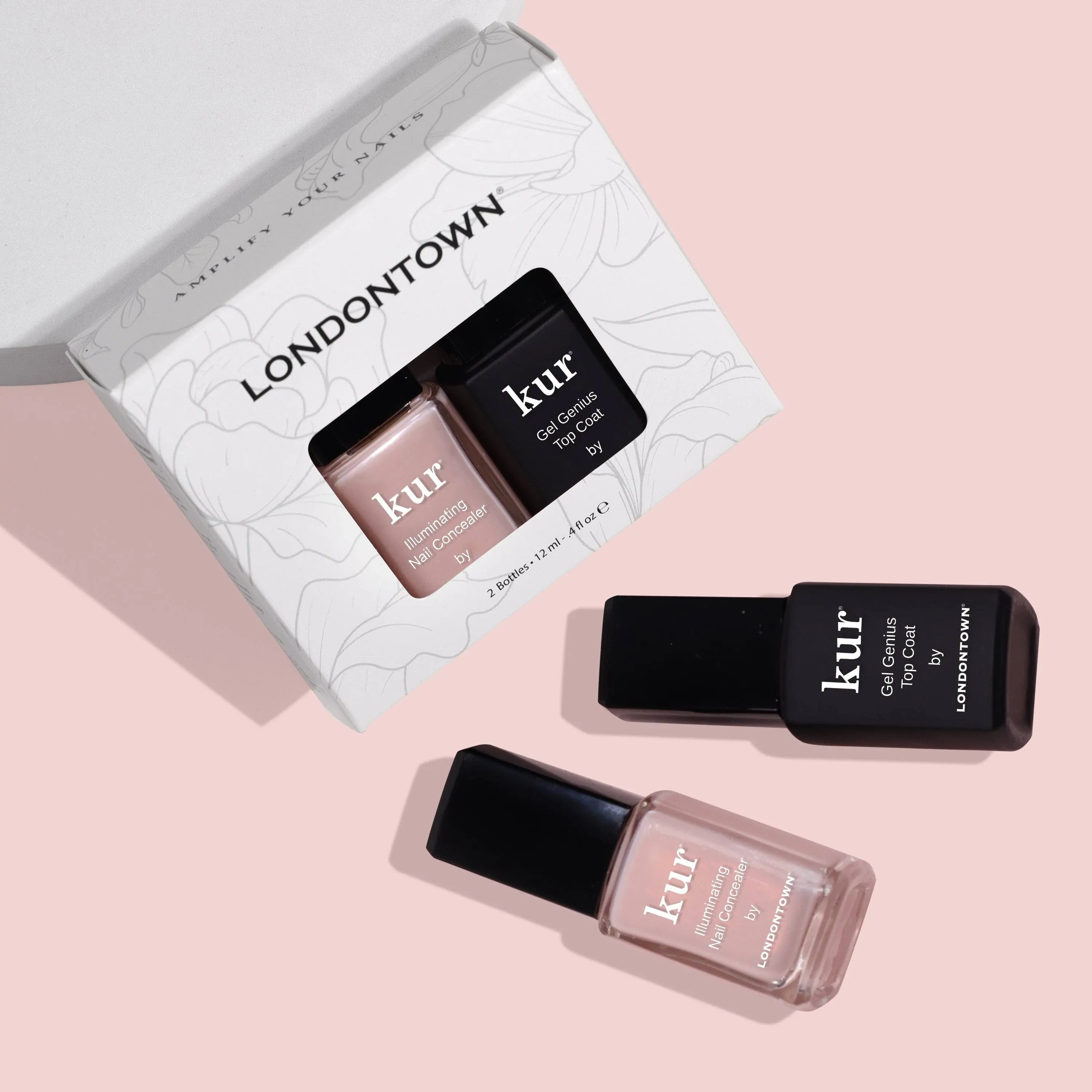 LONDONTOWN kur  Conceal &amp; Go Bare Duo  Set Nail Concealer &amp; Top Coat, 2 Pc