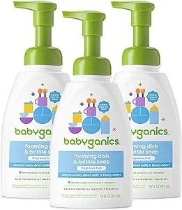 Babyganics 16 Ounce Dish Dazzler Foaming Dish and Bottle Soap with Refill Kit (Original Version)