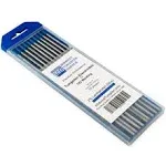 TIG Welding Tungsten Electrodes 2% Lanthanated 1/8 x 7 (Blue) 10-Pack, Size: 1/8 inch Diameter x 7 inch Length