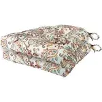 Set of 2 Chair Seat Cushion Paisley Pad Memory Foam Washable 14&#034; x 15&#034; Non-Slip