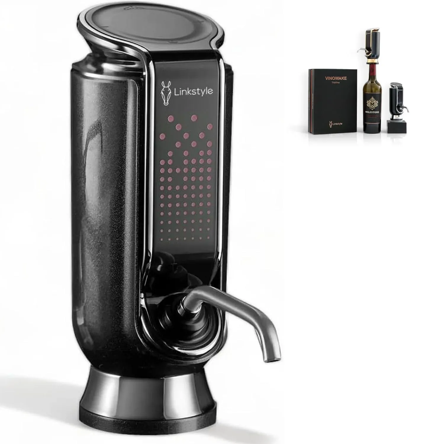 Linkstyle.life Linkstyle TRIOVINO, Luxurious 3-in-1 Electric Wine Aerator, Dispenser, and Preserver - for Improving Wine Taste, Aroma and Wine