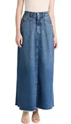 Free People Women's Come As You are Denim Maxi Skirt