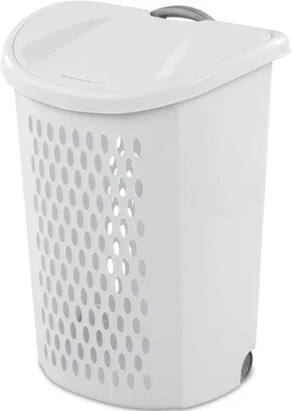 Sterilite Corporation Sterilite 208377 28.38 in. Ultra Wheeled Hamper White