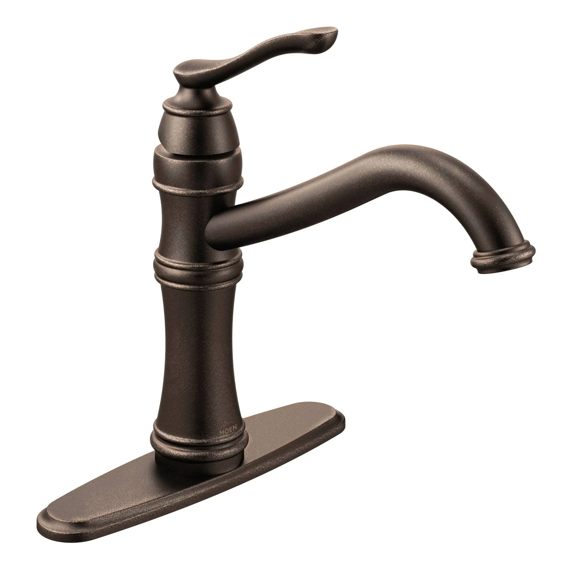 Moen 7240ORB Belfield Traditional One Handle High Arc Kitchen Faucet with Optional Deckplate Included, Oil Rubbed Bronze