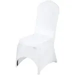 VEVOR Universal 100 Pcs Polyester Spandex Wedding Chair Covers Arched Front White